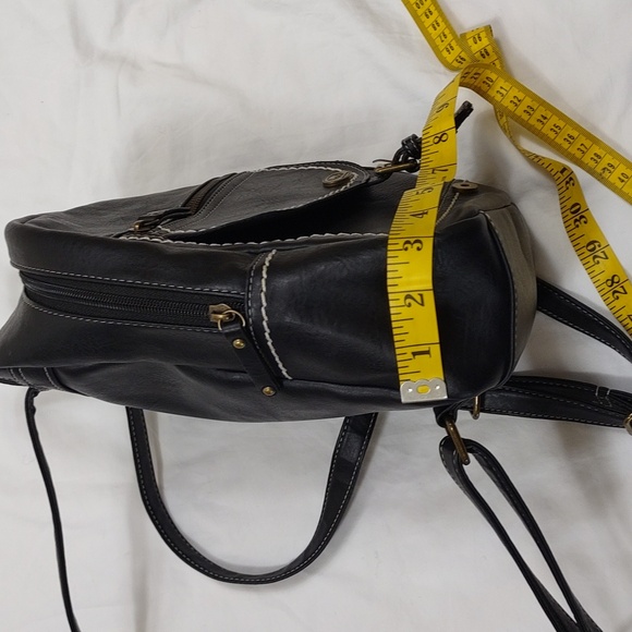 Boc Born Concept Black Faux Leather Backpack Purse Bag Vegan - Picture 13 of 16